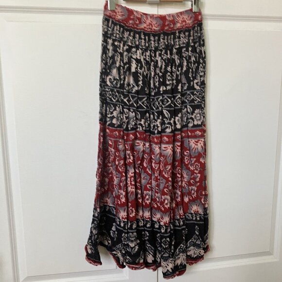 Vintage Jessie Midi Skirt Womens Floral Cotton Gauze Boho Hippie Pull On Comfy - Picture 2 of 9